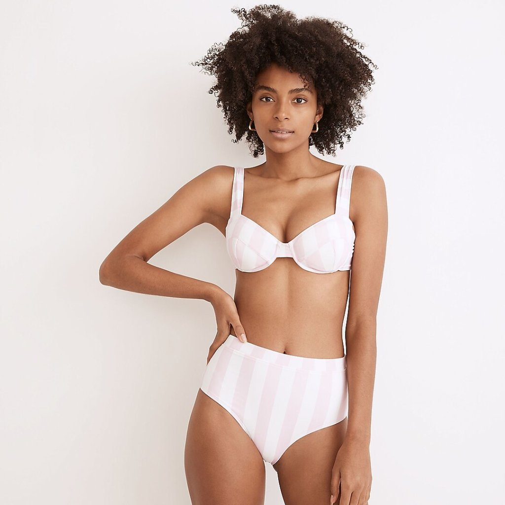 Solid & Striped Lilo Bikini In Cotton Candy Stripe